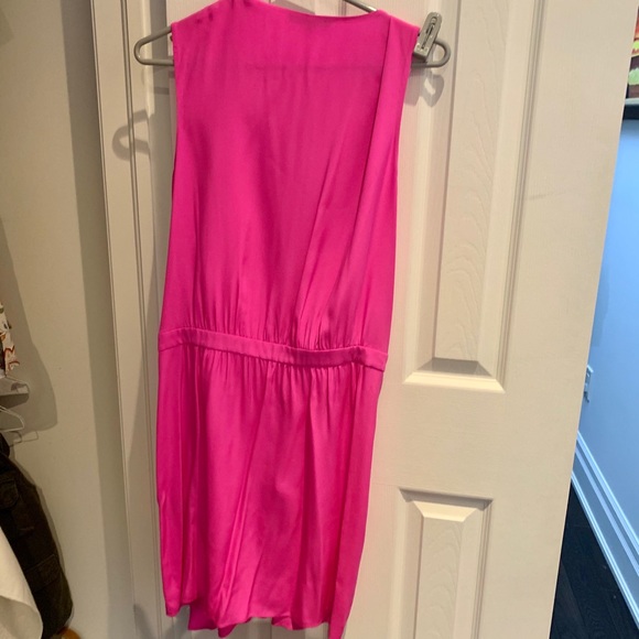Hot pink silk wrap Tibi dress - Picture 3 of 3